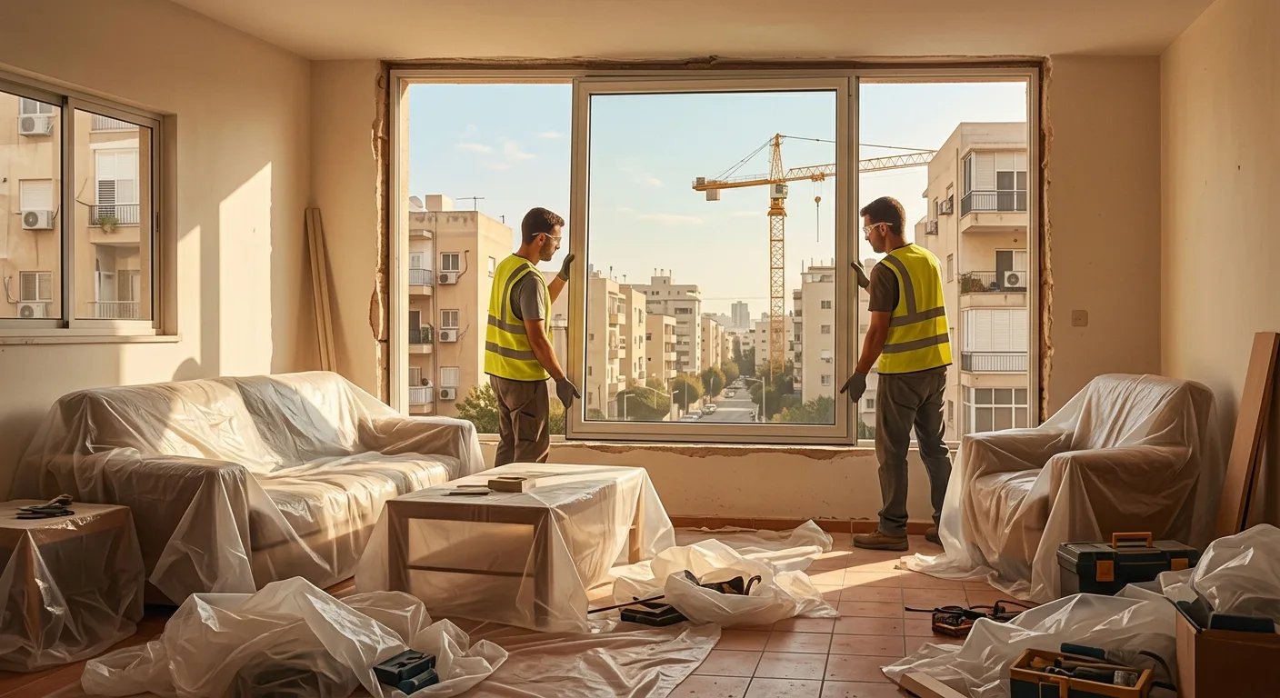 התקנת זיגוג אקוסטי בדירה לאורך תוואי המטרו במסגרת המיגון המקדים